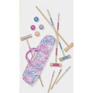 NEW‎ LILLY PULITZER Croquet Set GWP Pink Isle SNAPPY TURTLE
